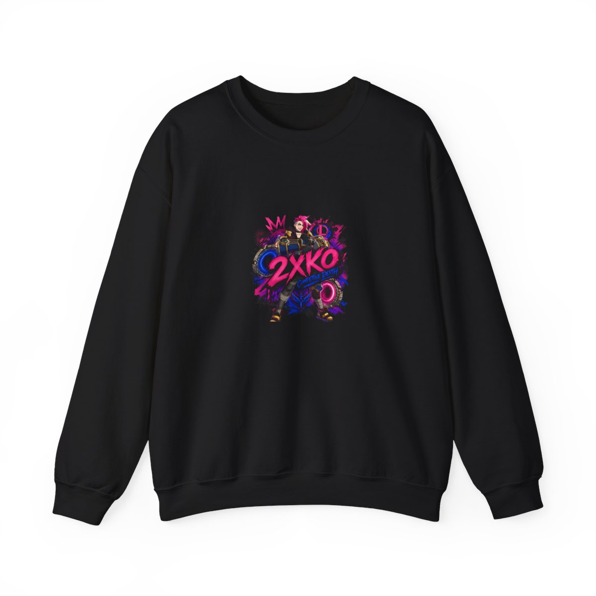 2XKO " in bold graffiti-style font at the center. " Crewneck